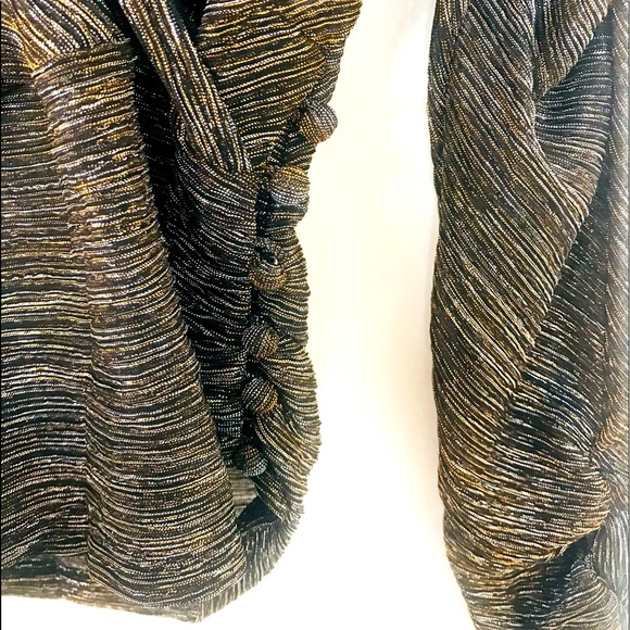 Kinly Metallic Faux Wrap Top - Picture 5 of 7